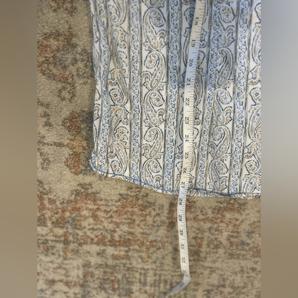 Panhandle Rough Stock Women’s Blue Collared Paisley Pearl Snap Sz Xl - Picture 9 of 10
